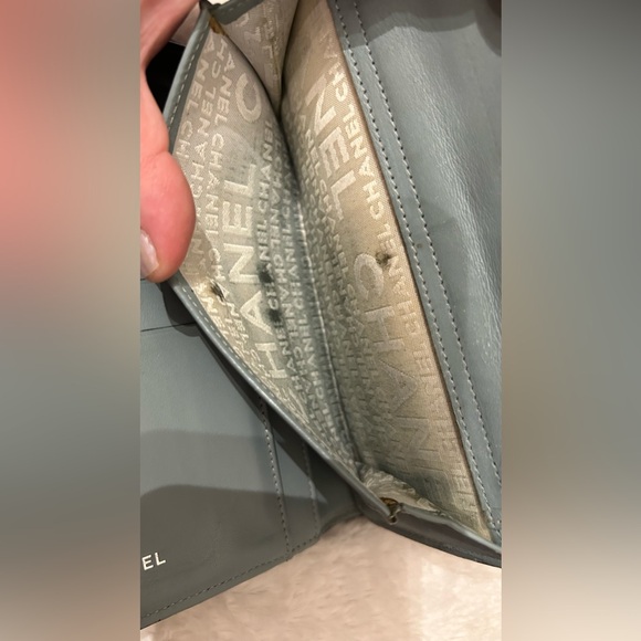 Chanel Black Patent Leather Wallet Flap Teal Interior - Picture 8 of 8